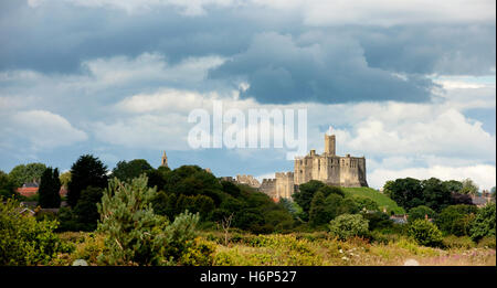 Warkworth Castle in Northumberland, England, UK. Stockfoto
