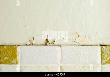 Schließen Sie Makro Nahaufnahme Makro Aufnahme nahe Ansicht Detail grobe Innenraum Waschen Wand kalt Katarrh Schmutz Quadrat waschen Stil Stockfoto