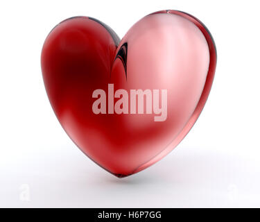 Glasobjekt Kelch Becher isoliert Valentinstag Romantik Liebe in Liebe in Liebe Herz rot 3d Valentines fiel Stockfoto