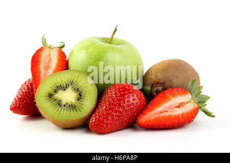 Erdbeere, Apfel, kiwi Stockfoto