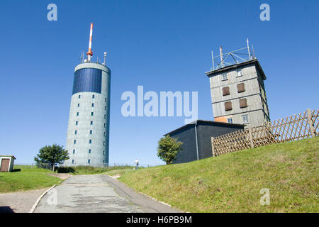 Wetterstation auf dem großen Inselberg in Thüringen Stockfoto