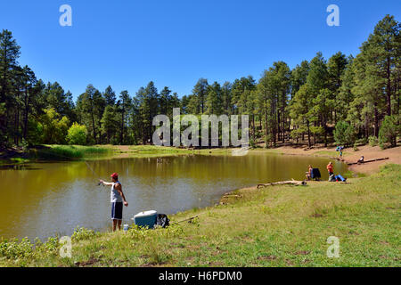 Angeln in Arizona Mingus See im Erholungsgebiet Stockfoto