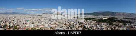einen Panoramablick über die Stadt Athen inGreece Stockfoto