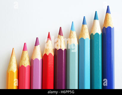 Wachsmalstift Farben - Buntstifte Farben Stockfoto