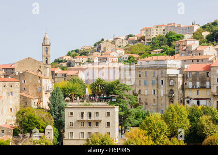 Den zentralen Teil der Stadt Sartène, in Korsika, Frankreich Stockfoto