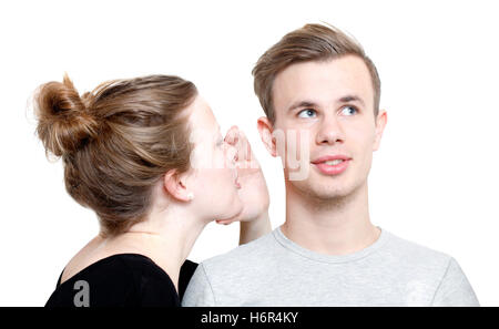 gesprochene spricht Mann Frau Gespräch sprechen sprechen sprechen sprechen Chat schmeichelhaften Menschen Menschen Menschen folk Personen menschlichen Stockfoto