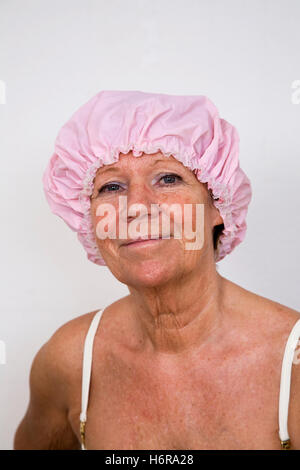 Senior im Badeanzug Stockfoto