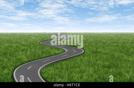 blaue Strategie Reisen Modell Design Projekt Konzept Plan Entwurf Horizont Verkehr Transport grüne Tor Passage Tor archgway Stockfoto