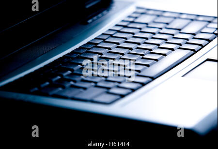 Laptop Notebook Computer Computer-Tastatur PC Board Objekt Makro Nahaufnahme Makro Aufnahme hautnah moderne Details ansehen Stockfoto