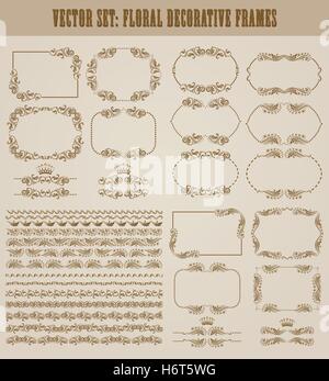 Vektor-Reihe von gold dekorative Ränder, Rahmen Stock Vektor