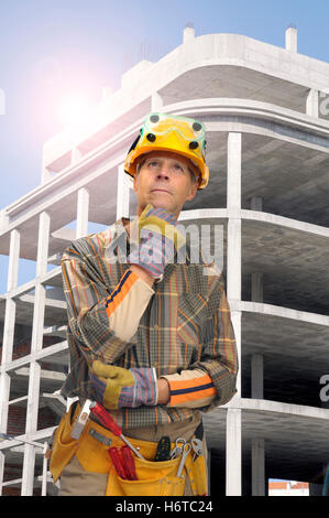 Kerl Menschen Menschen Menschen folk Personen menschlicher Mensch Werkzeuge Job Build innen Modell Projekt Konzept Plan Entwurf Stockfoto