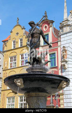 Neptun-Brunnen in Danzig Stockfoto