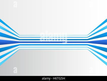 Allgemeiner Hintergrund mit mehreren blauen farbigen Linien bilden einen virtuellen Raum horizontal erweitern Stock Vektor