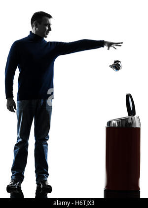 Profil Menschen Menschen Menschen folk Personen menschlicher Mensch isoliert leer europäischen kaukasischen Erwachsenen Papierkorb eine Seitenansicht Stockfoto