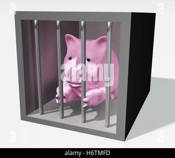 Bankkredite Institution Objekt Risiko Armutszeugnis Budget Abbildung Brig Gefängnis Metall reichen wohlhabenden wohlhabend Wealth-Geschäft Stockfoto