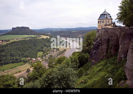 Blick von der Festung Königstein Stockfoto
