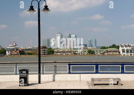 Blick vom Greenwich auf die Docklands, London, England, Vereinigtes Königreich, Europa Stockfoto