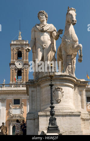 Castor und Pollux Statuen auf dem Kapitol, Rom, Italien, Europa Stockfoto