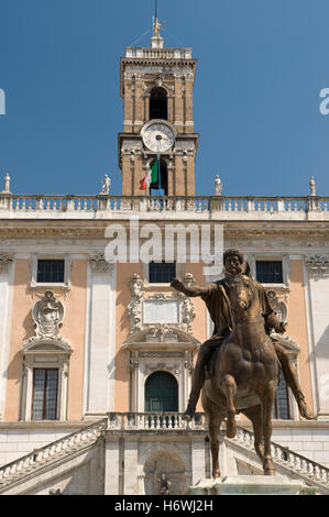 Reiterstatue des Marcus Aurelius auf dem Kapitol, Rom, Italien, Europa Stockfoto