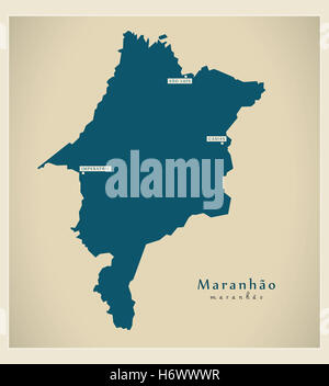 Moderne Karte - Maranhao BR Stockfoto