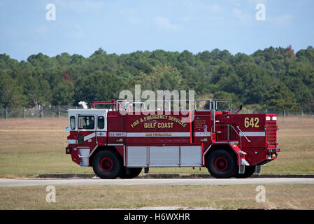 US Navy Feuerwehrauto an der Pensacola Naval Air Station Florida USA Stockfoto