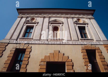 Italien, Lombardei, Sabbioneta, Teatro all' Antica, Theater, Detail Fassade Stockfoto