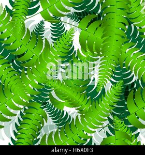 Farn Wedel Silhouetten Musterdesign. Sommer-Vektorgrafik. Stock Vektor