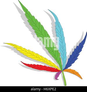 Cannabis Blatt Vektor isoliert auf weißem Hintergrund Stock Vektor