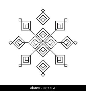Weihnachts- und Winterzeit Designelemente - schwarz Schneeflocke Symbol isoliert auf weißem Hintergrund, Vektor-illustration Stock Vektor