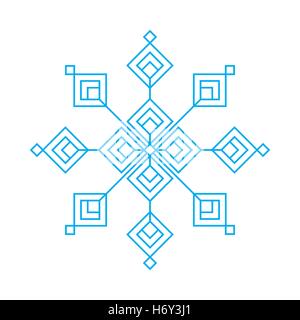 Weihnachts- und Winterzeit Designelemente - blaue Schneeflocke Symbol isoliert auf weißem Hintergrund, Vektor-illustration Stock Vektor