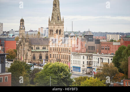 Salford Skyline Chapel Street Kathedrale Regeneration Bereich Route Cathedral Church of St. John der Evangelist architektonischen styl Stockfoto