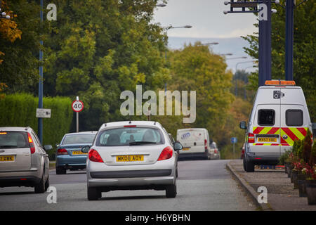 mobilen Durchsetzung Fahrzeug Radarfalle A57 Hyde Straße Geschwindigkeit Durchsetzung Greater Manchester Casualty Reduktion Partnership van rad Stockfoto