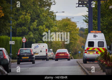 mobilen Durchsetzung Fahrzeug Radarfalle A57 Hyde Straße Geschwindigkeit Durchsetzung Greater Manchester Casualty Reduktion Partnership van rad Stockfoto