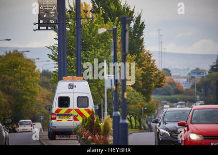 mobilen Durchsetzung Fahrzeug Radarfalle A57 Hyde Straße Geschwindigkeit Durchsetzung Greater Manchester Casualty Reduktion Partnership van rad Stockfoto