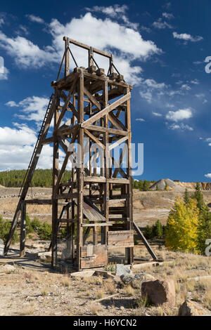 Leadville, Colorado - Website einer großen Arbeit Schlacht im Jahre 1896 zwischen markanten Bergleute und Unternehmen wachen. Stockfoto