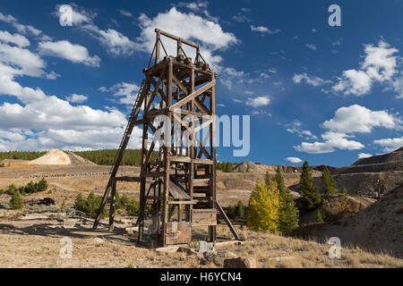 Leadville, Colorado - Website einer großen Arbeit Schlacht im Jahre 1896 zwischen markanten Bergleute und Unternehmen wachen. Stockfoto