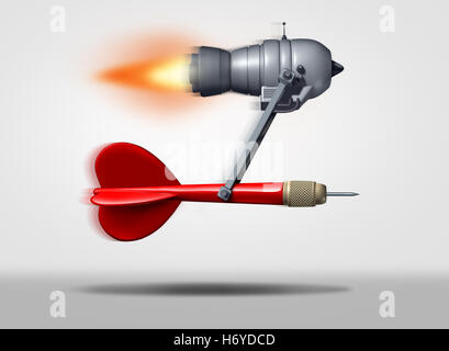 Suche Engine Optimization oder Seo-Symbol als einen roten Pfeil trieb durch einen fliegenden Power Motor als Technologie-Ikone für schnellere Suche im Internet Service und gezieltes Online-Marketing als eine 3D Darstellung optimiert. Stockfoto