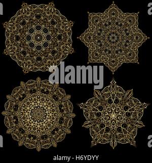 Handgezeichnete Weihnachten Spitze Rahmen, Mandala. Stock Vektor