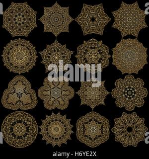 Handgezeichnete Weihnachten Spitze Rahmen, Mandala. Stock Vektor