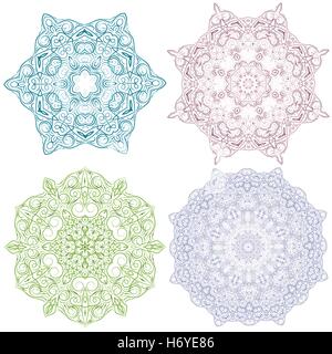 Handgezeichnete Weihnachten Spitze Rahmen, Mandala. Stock Vektor