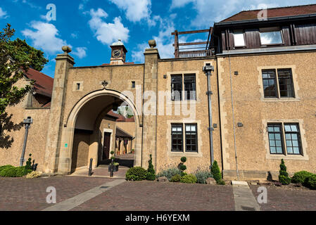 Innenhof des Fanhams Halle jakobinischen Herrenhaus, Ware Stockfoto