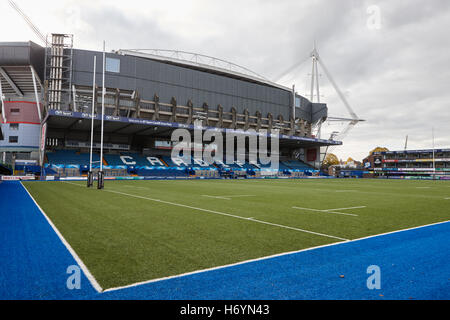 Cardiff Arms Park Cardiff Blues Rugbystadion Wales Großbritannien Stockfoto