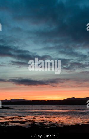 Sonnenuntergang von Port Appin in Richtung Lismore in West-Schottland Stockfoto