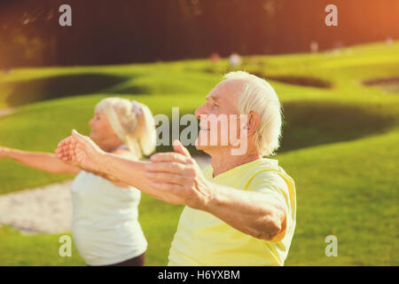 Senior woman Übung. Stockfoto