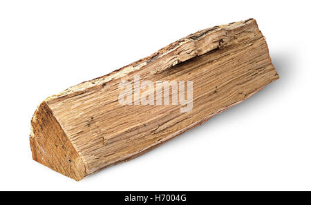 Baumstamm Holz horizontal isoliert auf weißem Hintergrund Stockfoto