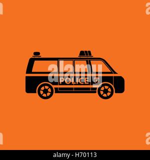Polizei van Symbol. Orangefarbenen Hintergrund mit schwarz. Vektor-Illustration. Stock Vektor