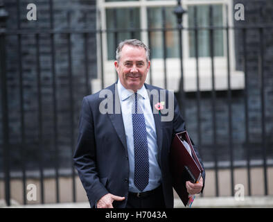 Staatssekretär für internationalen Handel und Präsident des Board Of Trade, Liam Fox, kommt nach einer Kabinettssitzung Stockfoto