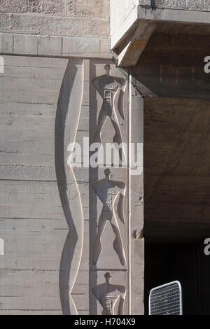 Kunstwerk in Unite d ' Habitation, Marseille, Frankreich, Architekt: Le Corbusier, 1952 Stockfoto