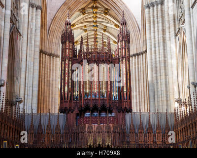 Orgel, York Minster, England Stockfoto