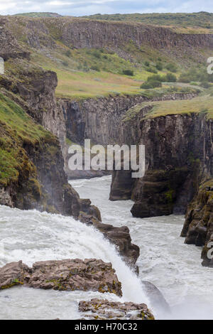 Ein Blick auf Gullfoss Wasserfall, Island. Stockfoto